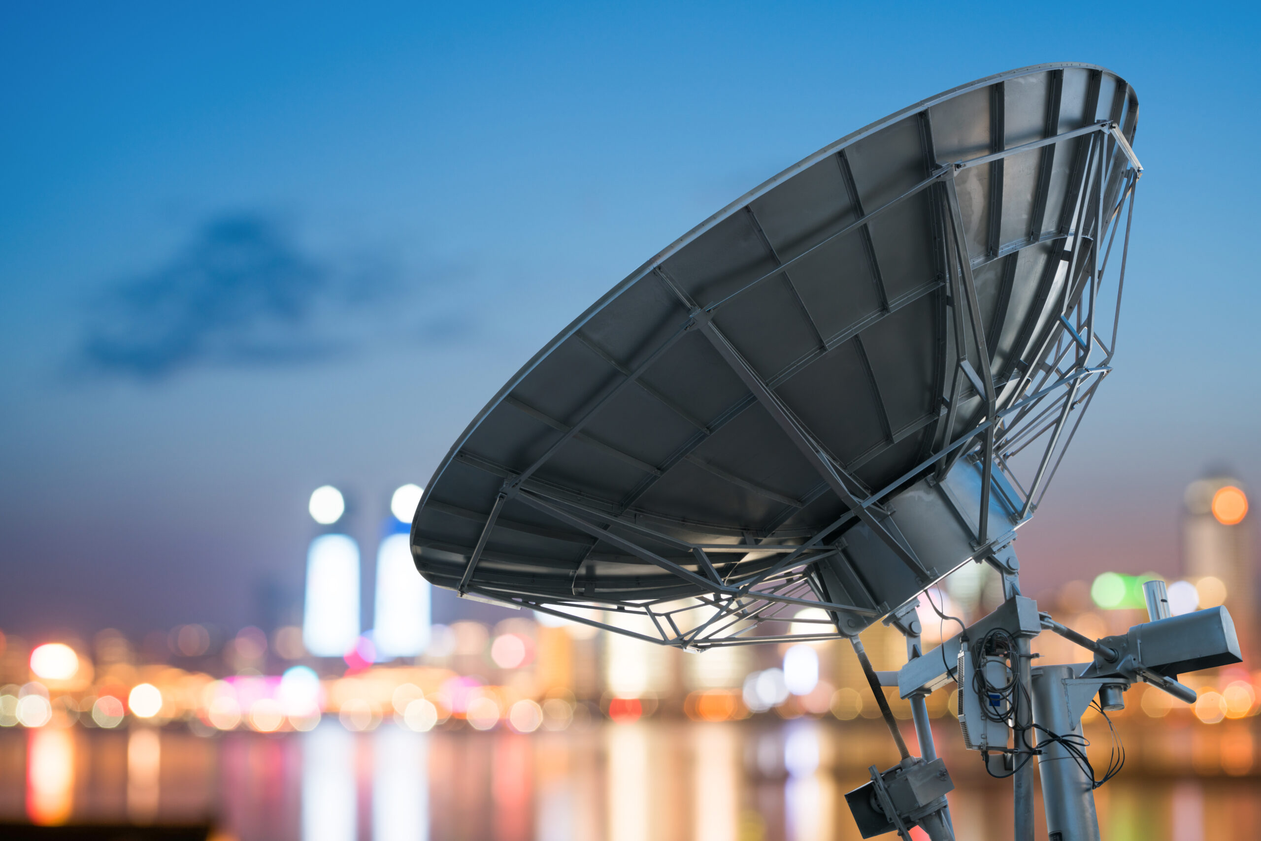 picture of parabolic satellite dish space technology receivers